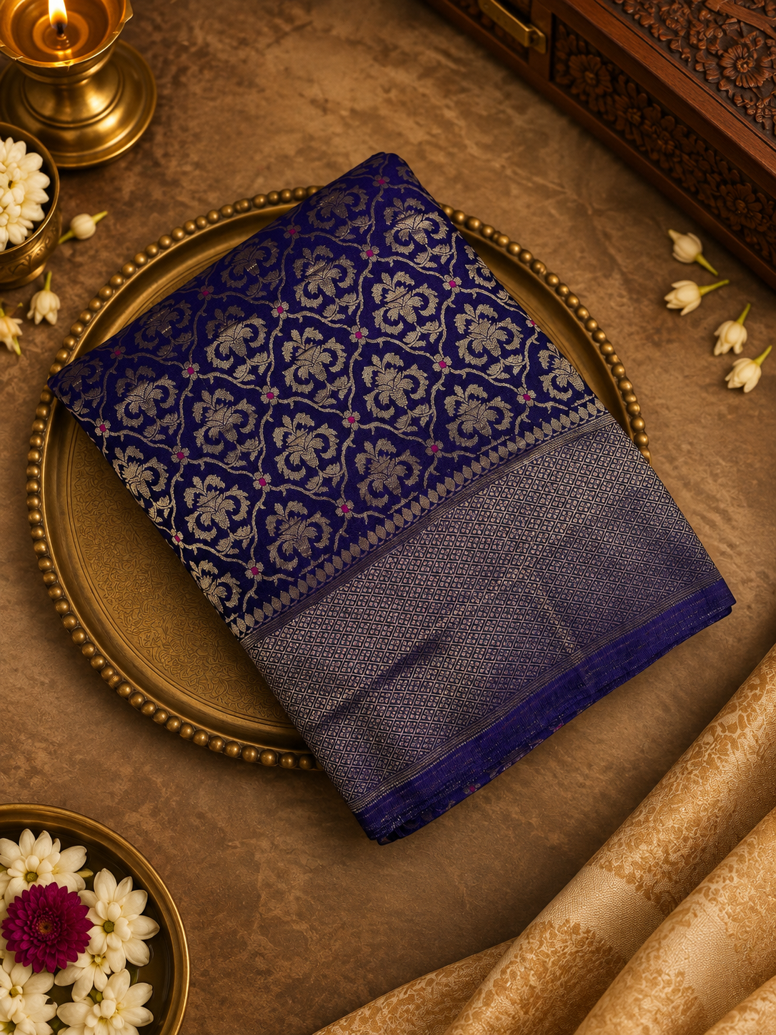 Premium Crepe Georgette Saree- Purple- 902140