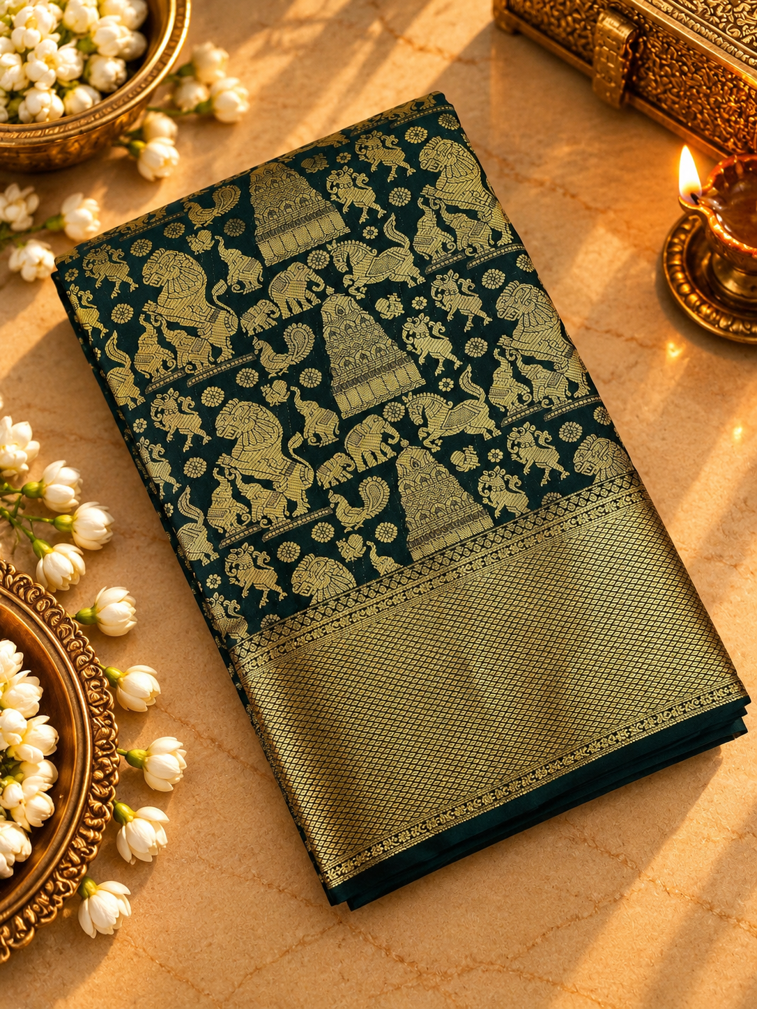 Premium Bridal Semi Kanchipuram Silk Saree -RF1300
