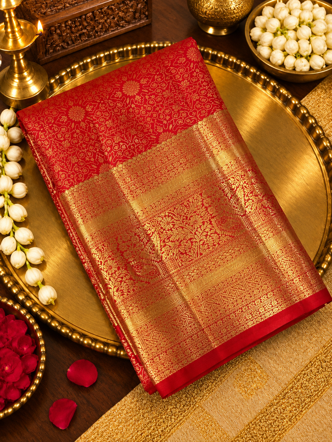 Premium Bridal Semi Kanchipuram Silk Saree - 902915