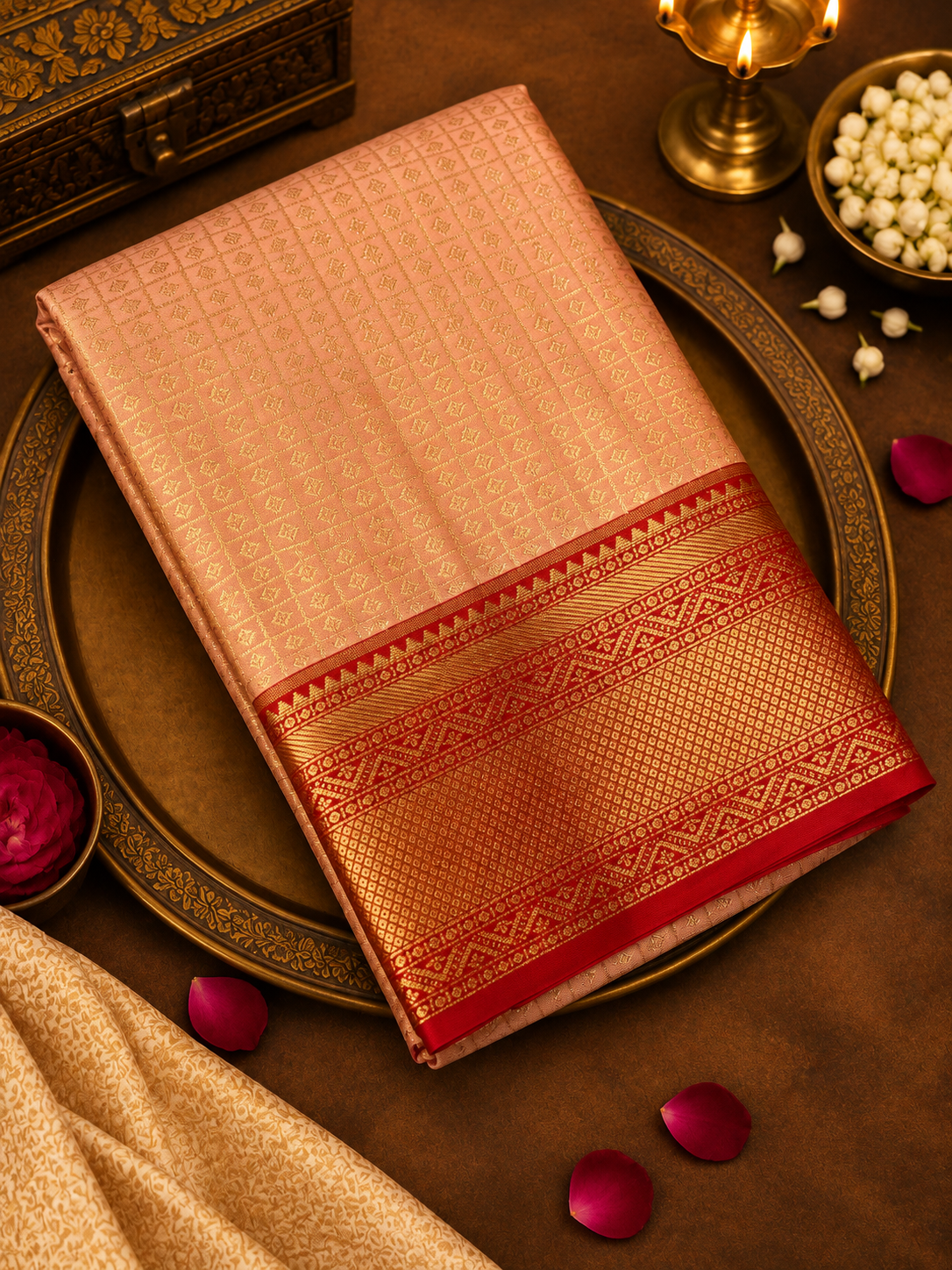 Premium Bridal Semi Kanchipuram Silk Saree - 902334