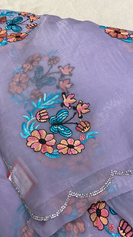 Pure Paper Crush Organza Saree