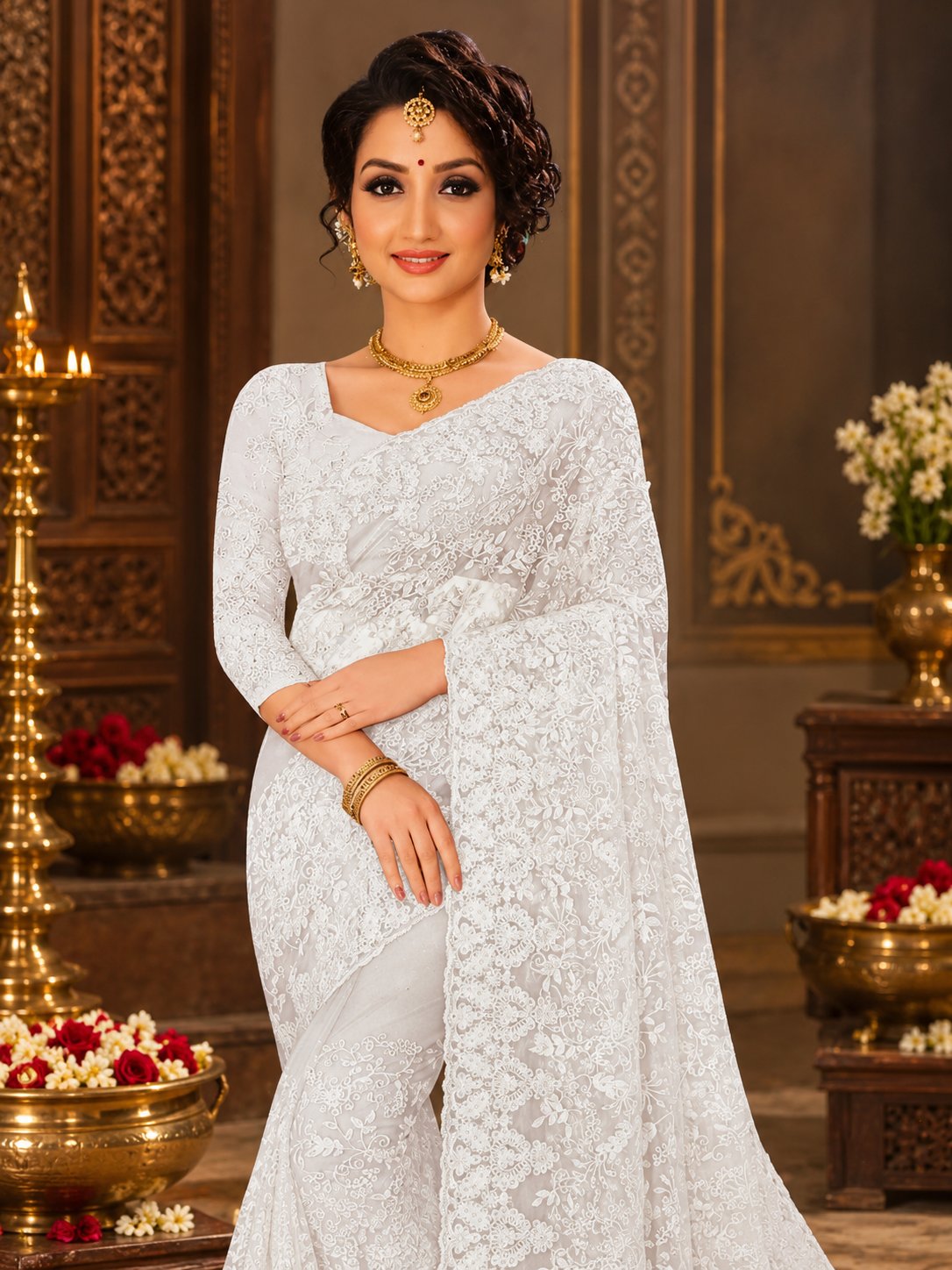Designer Netted Saree - 902605