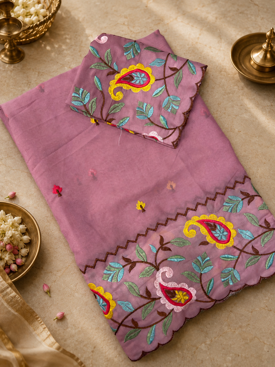 Premium Organza Saree with thread embroidery🌸
