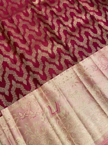 Pure Zari Handloom Kanjeevaram Silk Mark Certified Saree