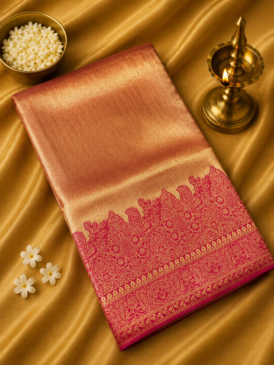 Premium Bridal Semi Tissue Kanjeevaram Silk Saree💗