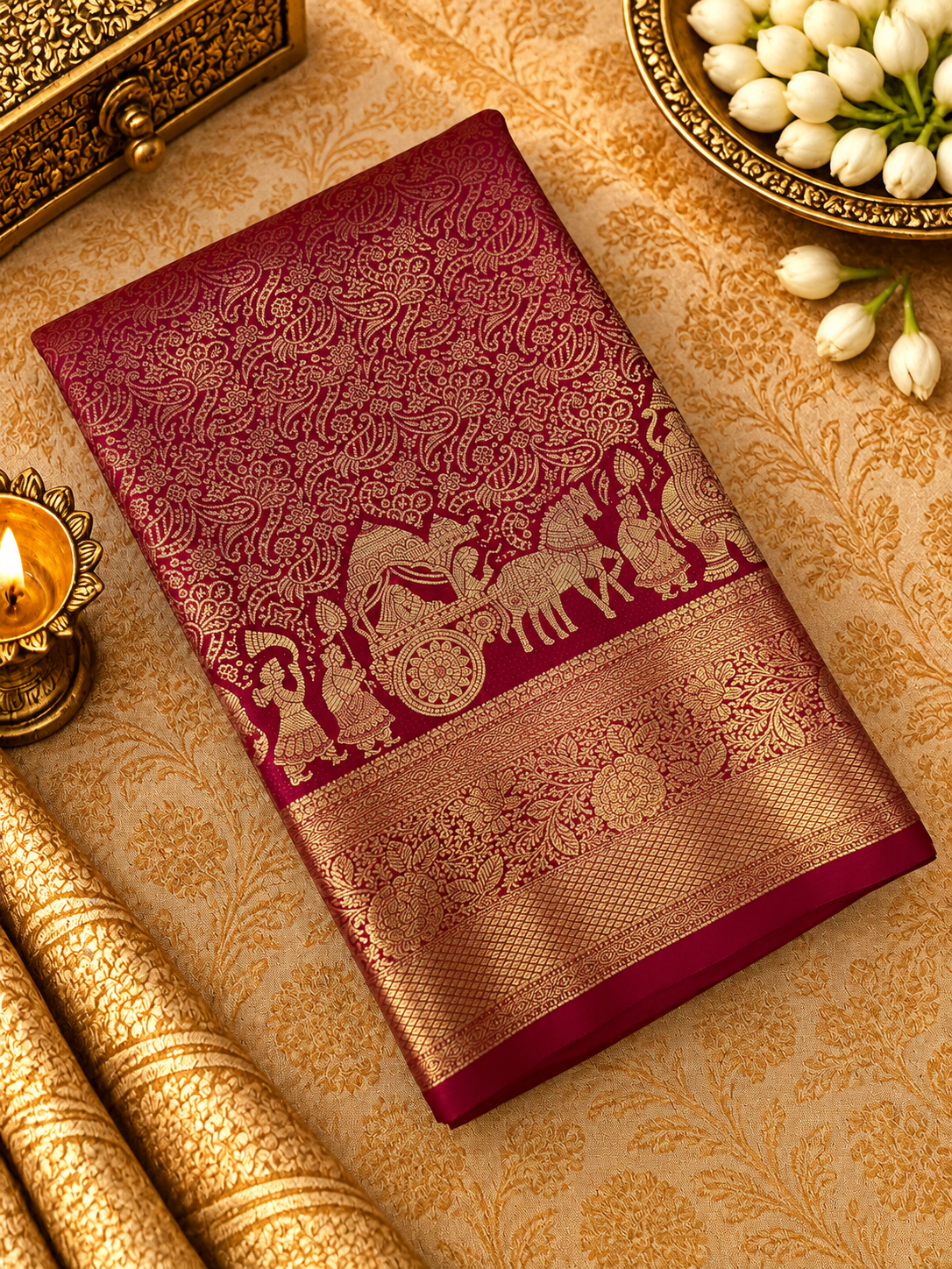 Premium Bridal Semi Kanchipuram Silk Saree -RF1323