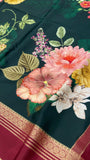 Pure Mix Printed Mysore Crepe Silk Saree