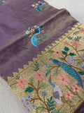 Premium Soft Tissue Organza Saree With Paithani Border