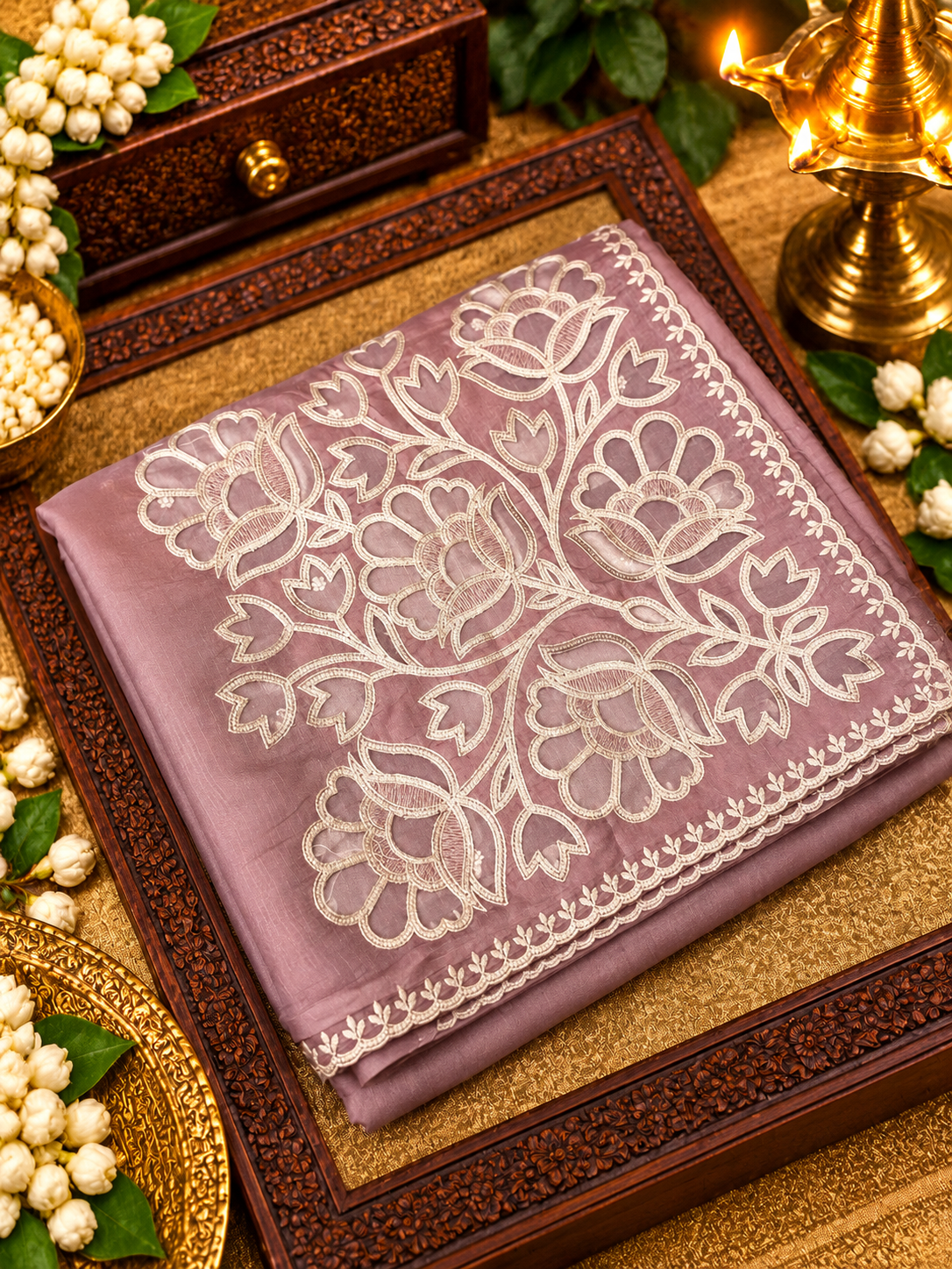 Premium Soft Organza Saree With Embroidery - 902677