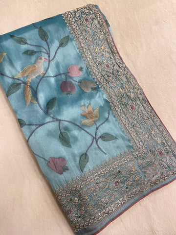 Pure tissue organza saree