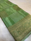 Pure Chinnon crepe Saree- 902541 Pastel green