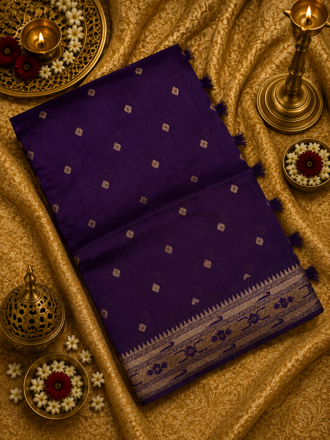 Premium Quality Tussar Saree in Paithani Weaves (Wine-ish Purple)