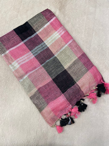 Pure Linen Cotton Saree