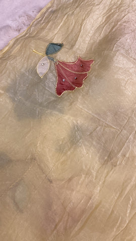 Pure paper crush organza saree