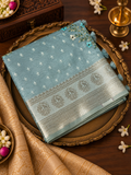 Premium Tissue Organza Saree With Embroidery - 902346