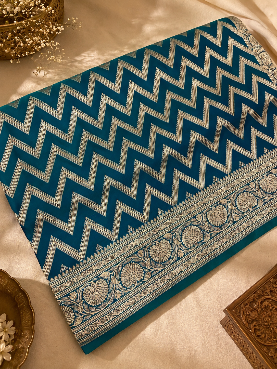 Premium Banarasi Crepe Satin Silk Saree