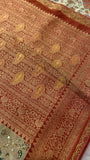 Premium Banarasi Crepe silk Saree With Appliqué Work - 902647