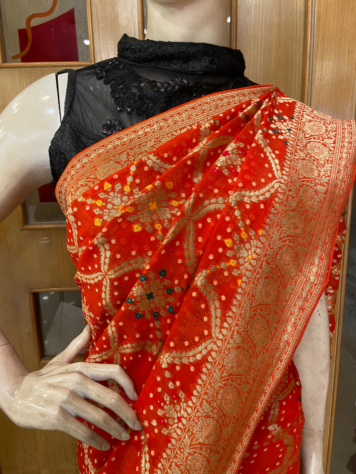 Premium Viscose Bandhini saree