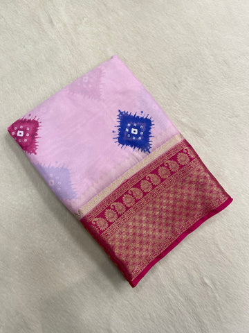 Premium Crepe Bandhini Saree