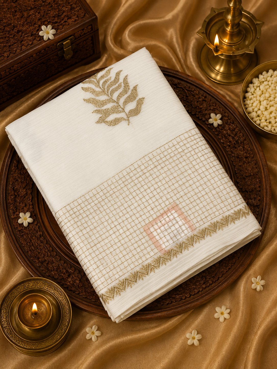 Russian Silk Saree With Embroidery
