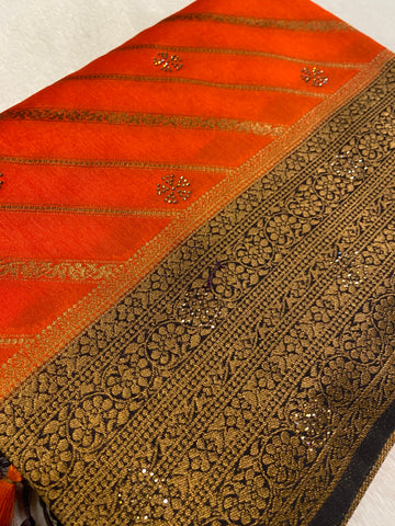 Assam Silk With Stone Work Saree✨