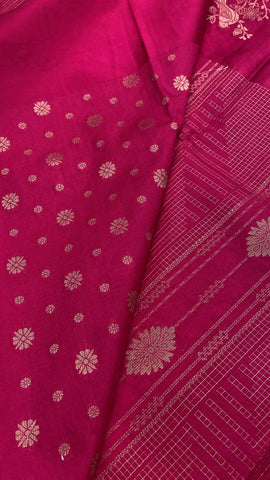 Premium crepe satin silk saree (pink)