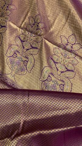 Pure mix bridal tissue semi silk saree