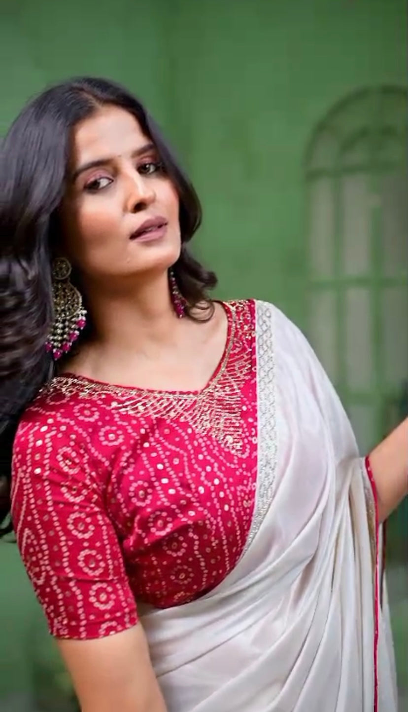 Designer shimmer fancy saree