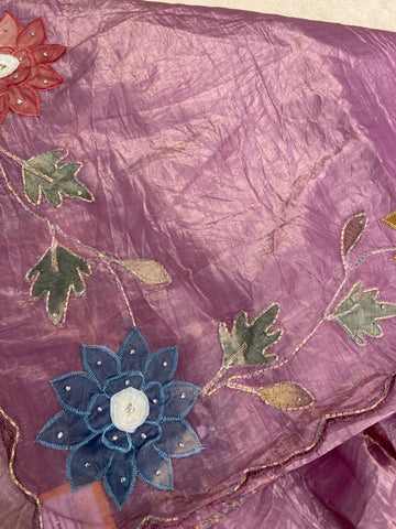 Pure paper crush organza saree