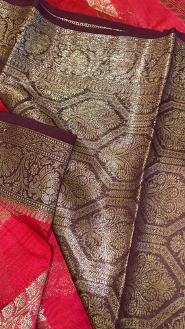 Pure Chanderi Saree (Pink)