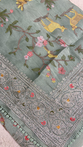 Pure tissue organza saree