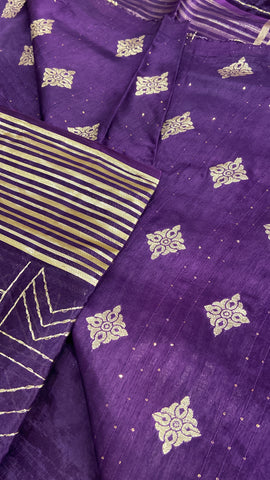 Premium Organza With Embroidery Saree Dark 💜
