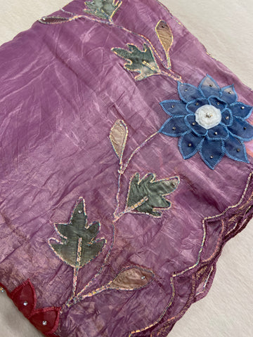 Pure paper crush organza saree