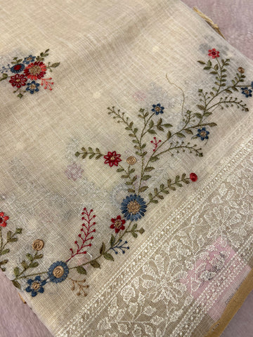 Premium Organza With Embroidery Saree💙