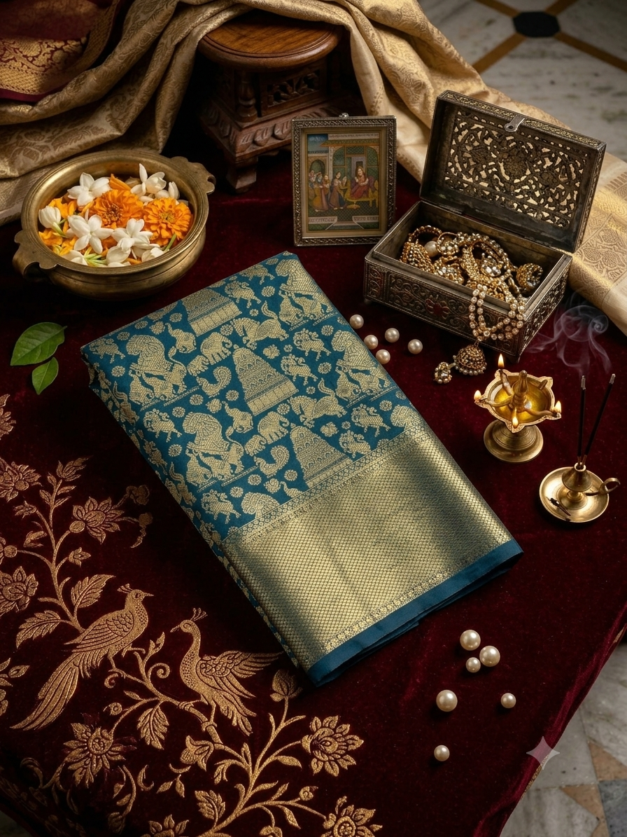 Premium Semi Kanchipuram Silk Saree - RF1305