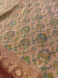 Premium Banarasi Crepe Silk Saree With Appliqué Work - 902823