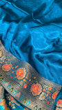 Pure Banarasi Crepe Satin Kalamkari Saree