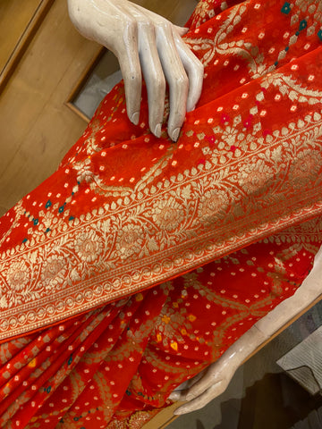 Premium Viscose Bandhini saree