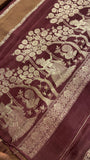 Pure Chinnon Saree- 902217 Brown