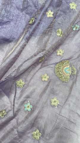 Designer Chinnon Saree With Work