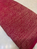 Pure Mix Mysore Crepe Silk Saree in brocade design- 902595 Reddish pink
