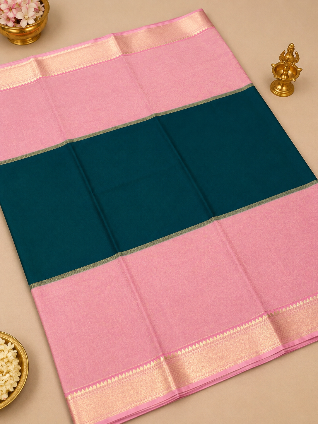 Pure Mix Crepe Mysore Silk Saree Brocade Design