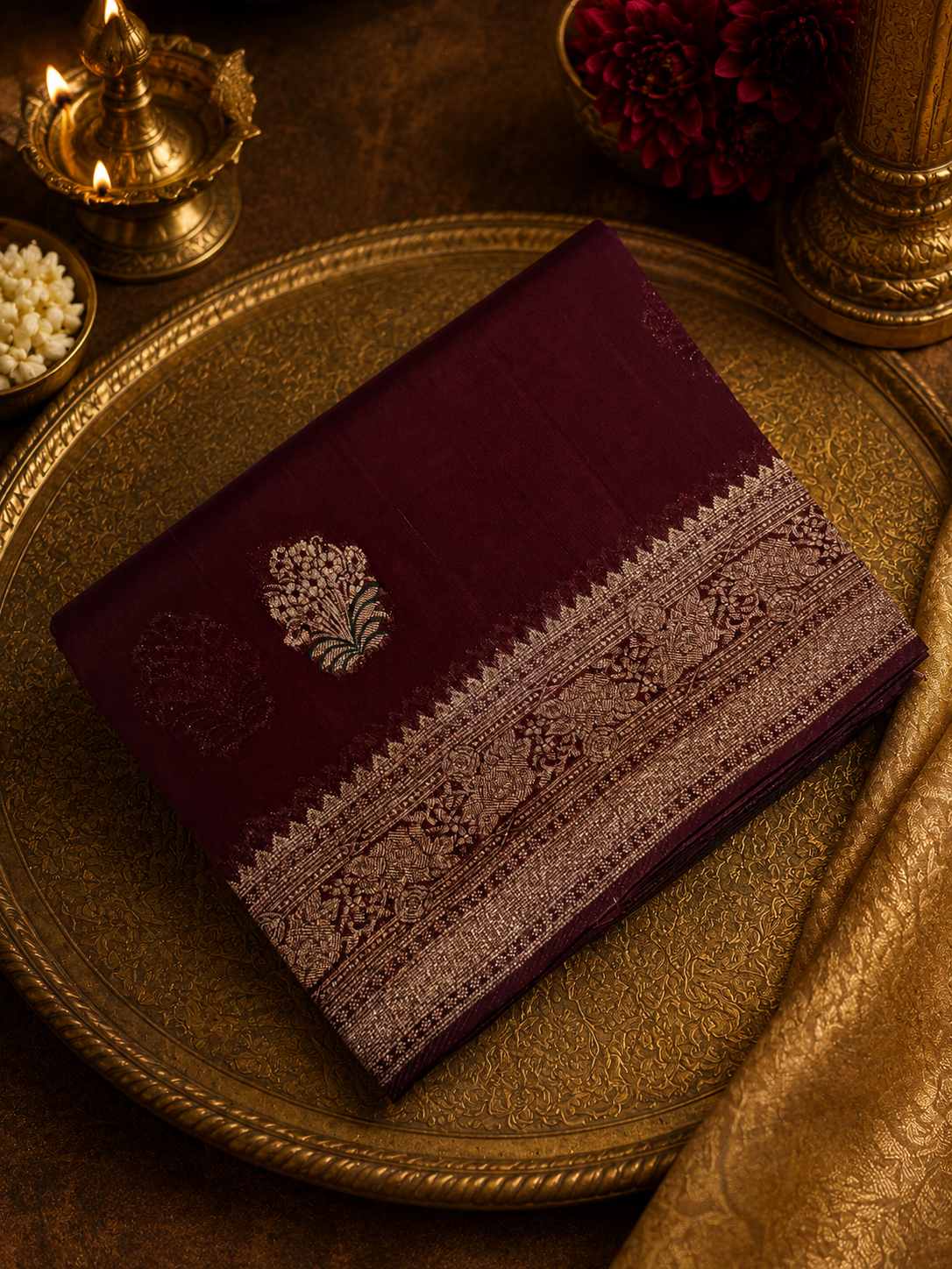 Premium soft Tussar saree- Brown