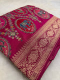 Premium Banarasi Crepe Kalamkari Saree