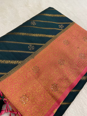 Assam Silk With Stone Work Saree✨