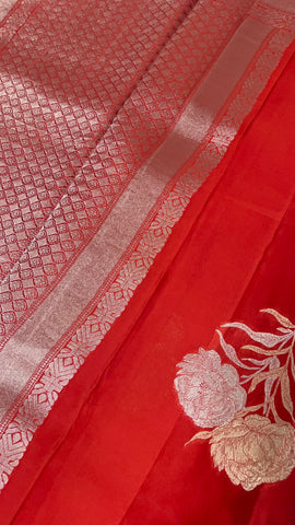 Pure Crepe satin silk saree