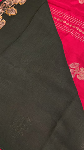 Pure Chinnon Saree (Pink)