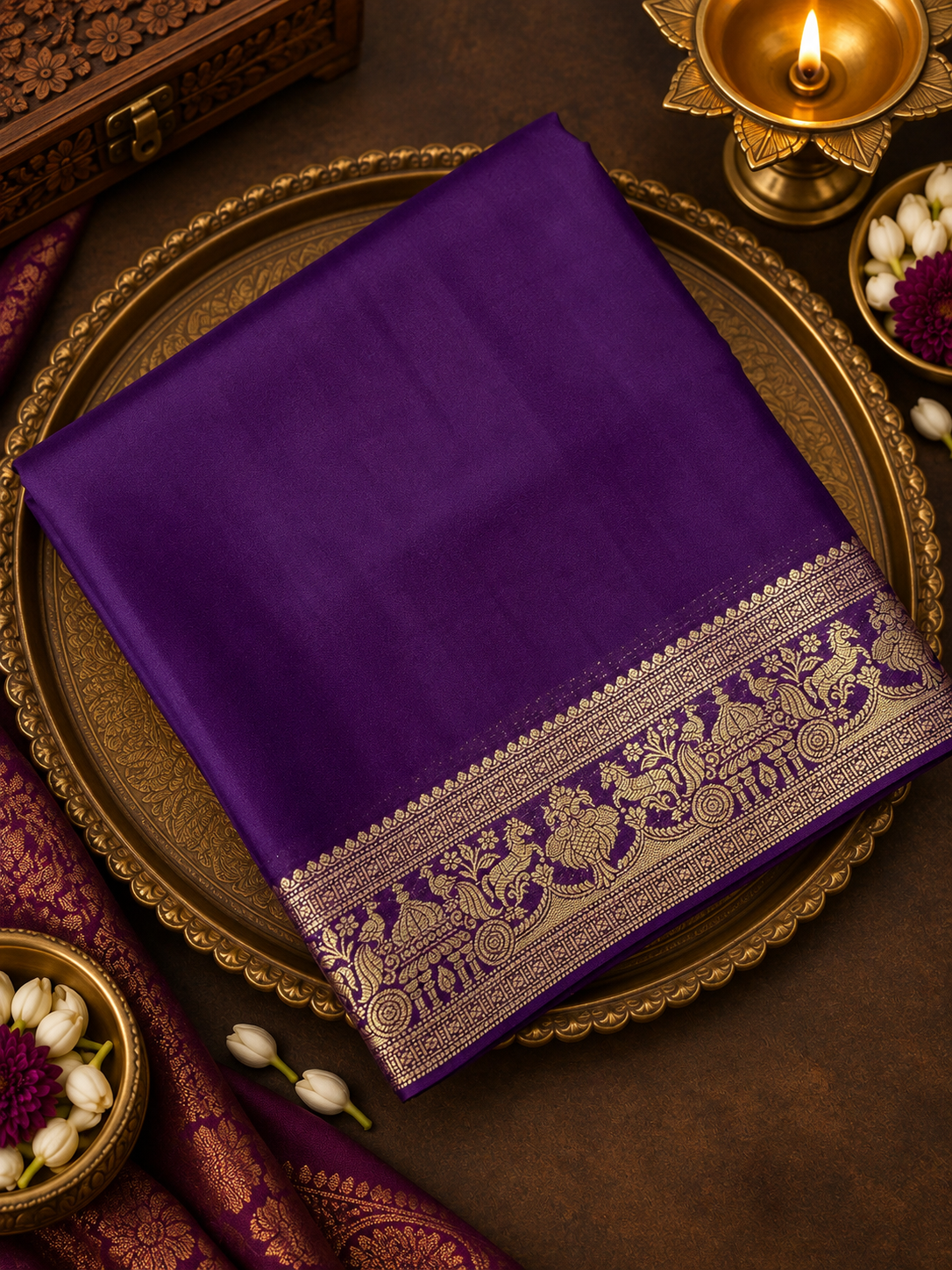 Premium Semi Mysore Crepe Silk Saree -902349