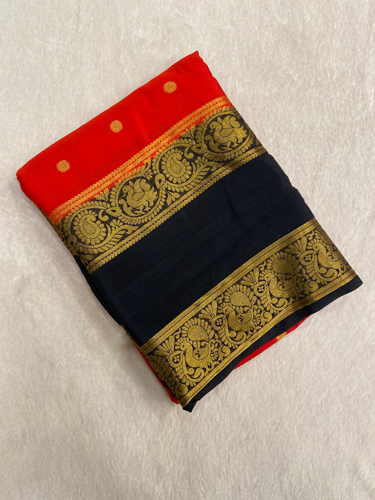 Rashmika Mandana Inspired colour combination Premium Semi Crepe Mysore silk saree