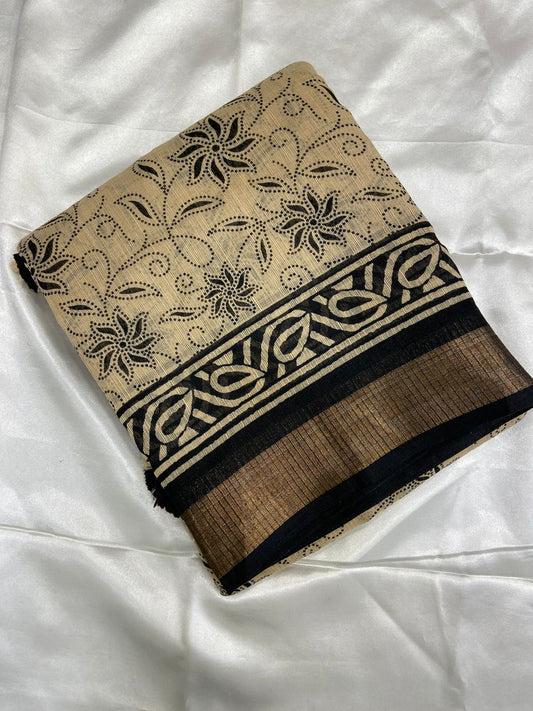 Kanchi Vegan Silk Saree With Contrast Blouse and Rich Jari Pallu main image 0